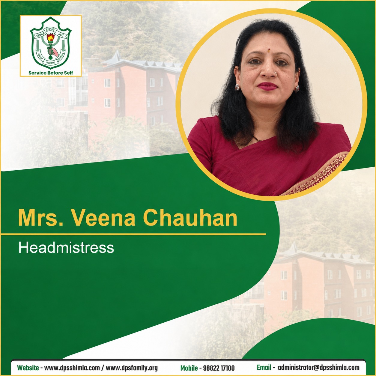 Mrs. Veena Chauhan, Headmistress
